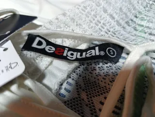 Blusa Desigual Blanca Encaje