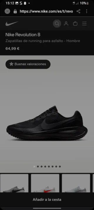 Zapatillas Nike Running Asfalto Negras