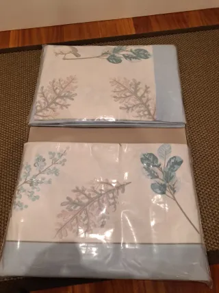 Juego sábanas franela azul