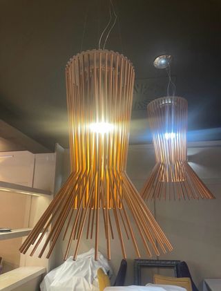 Lámparas colgantes metal dorado cobre