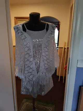 Abito elegante argento e bianco