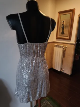 Abito elegante argento e bianco