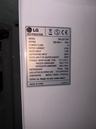 Frigorífico Americano LG Blanco