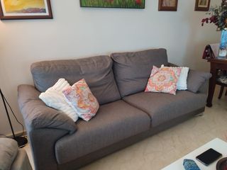 Sofá 3 plazas gris desenfundable