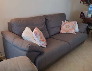 Sofá 3 plazas gris desenfundable