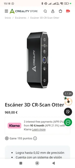 Scanner 3D Creality CR-Scan Otter