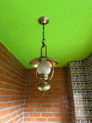 Lámpara Farolillo Metálica y Cristal