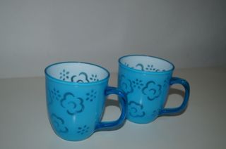 Conjunto 2 Canecas Azuis com Desenhos