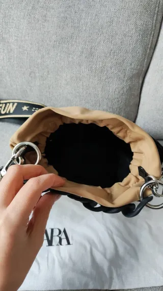 Bolso Zara Beige y Negro