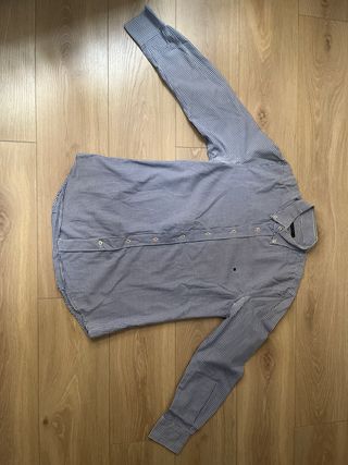 Camisa Purificación García cuadros azul y blanco