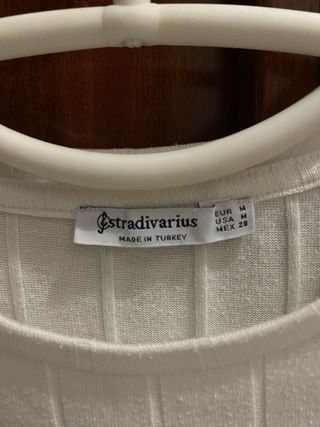 Camiseta Stradivarius Blanca Talla M