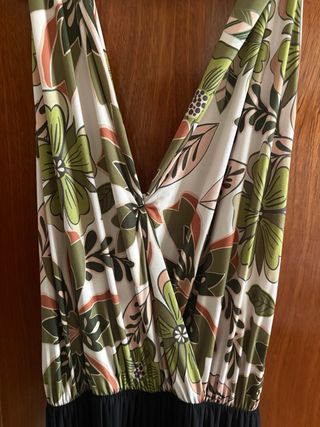 Mono largo estampado floral y negro