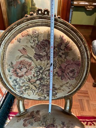 Elegante Silla Luis XVI Madera Dorada Tapizada