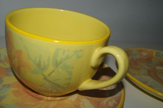 Conjunto 2 Chávenas Cerâmica Florais