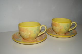 Conjunto 2 Chávenas Cerâmica Florais