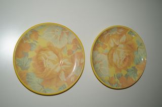 Conjunto 2 Chávenas Cerâmica Florais