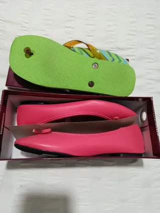 Manoletinas y chanclas talla 39
