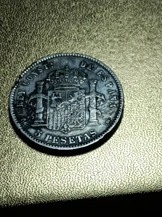 Moneda 5 Pesetas 1890 Plata