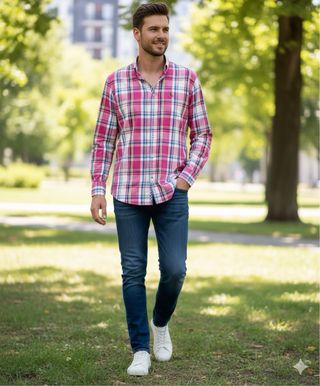 Camisa hombre cuadros multicolor La Española