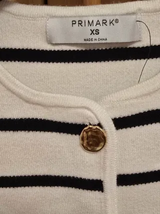 Top sin mangas a rayas blanco y negro Talla XS