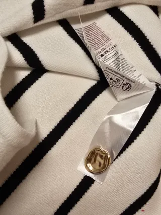 Top sin mangas a rayas blanco y negro Talla XS