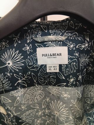 Camicia uomo Pull&Bear fantasia floreale blu M