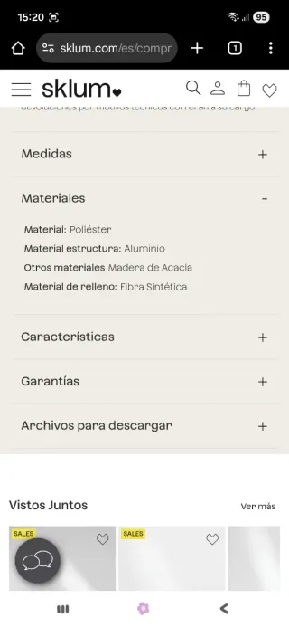 Sofá exterior Sklum sin estrenar. Costaba 270€.