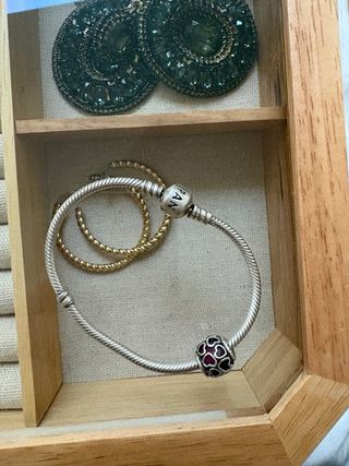 Pulsera Pandora Plata Corazones Morados