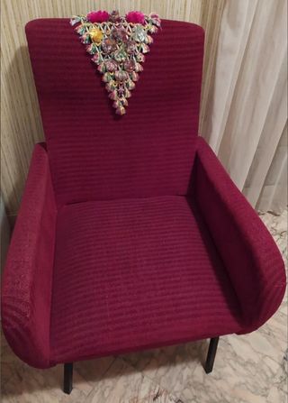 Set 2 poltrone vintage tessuto