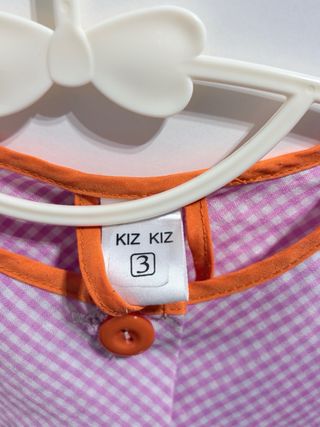 Bata infantil cuadros rosa 3-4 años