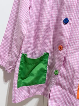 Bata infantil cuadros rosa 3-4 años