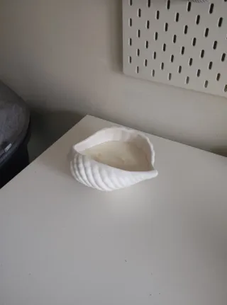 Vela Decorativa Blanca Forma Concha