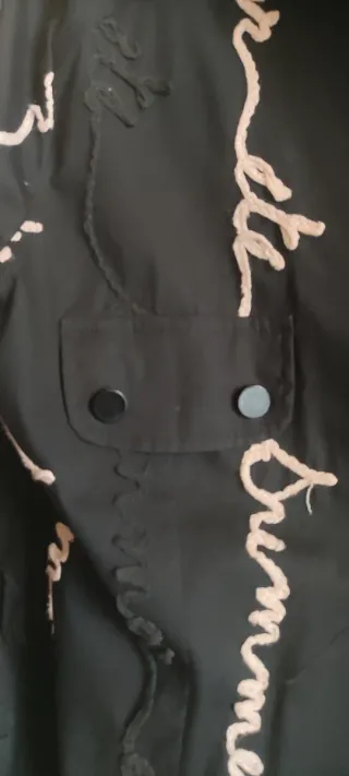 Sobrecamisa negra estampada mujer