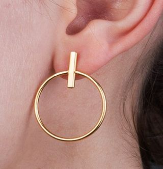 Pendientes Aro Geométricos Bañados en Oro 18k
