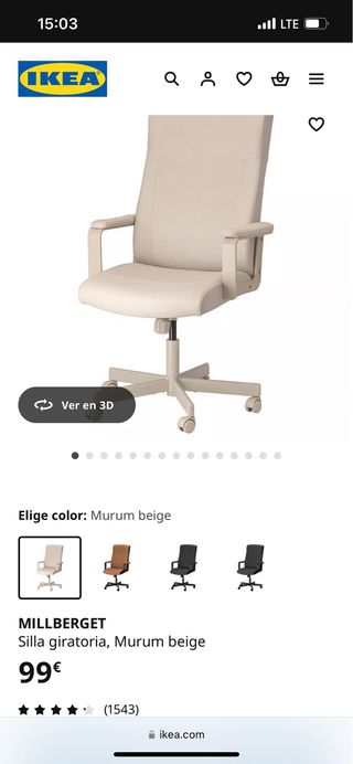 Silla IKEA MILLBERGET Beige | Nueva | Desmontada