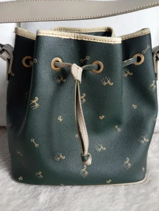 Bolso cubo Petusco verde estampado
