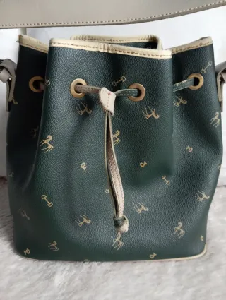 Bolso cubo Petusco verde estampado