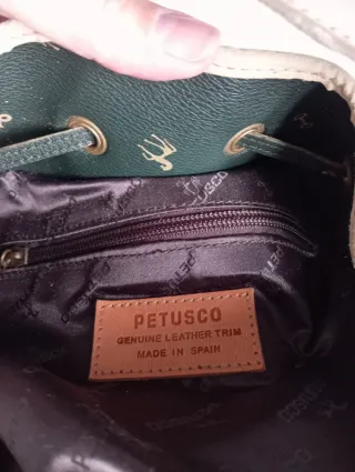 Bolso cubo Petusco verde estampado