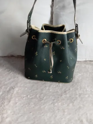 Bolso cubo Petusco verde estampado