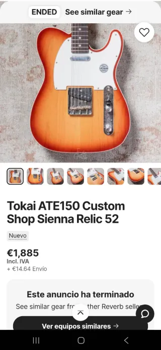 Tokai ATE150 CustomShop Relic ¡NITRO! Tope de gama