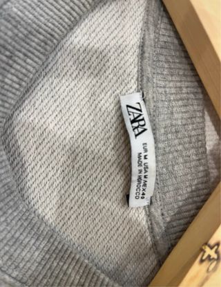 Sudadera Zara Gris Estampado