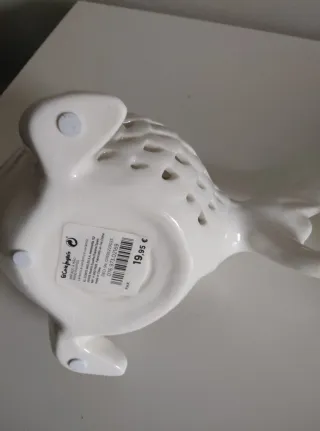 Figura Pez Porcelana Decorativa porta vela