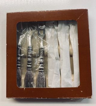 Set 6 Tenedores vermut plata con diseño trenzado