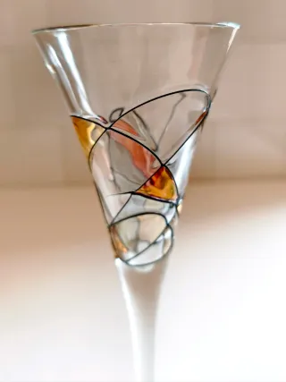 6 copas de champagne estilo Gaudí + arcón/cofre