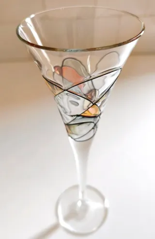 6 copas de champagne estilo Gaudí + arcón/cofre