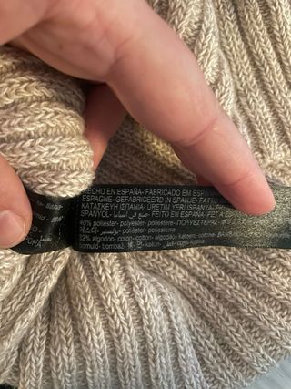 Jersey de punto manga corta beige/gris