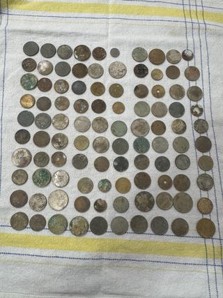 Lote 100 monedas encontradas bajo el mar ! Pesetas