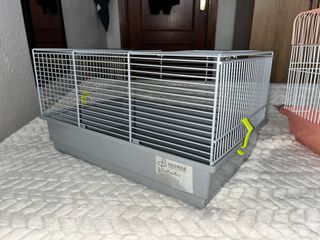 Jaula Hámster/Animal Pequeño Gris/Rosa