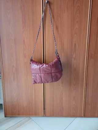 Borsa a tracolla bo rdeaux in ecpelle trapuntata