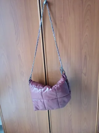 Borsa a tracolla bo rdeaux in ecpelle trapuntata